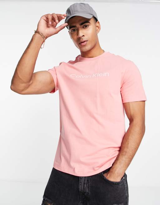 Pink calvin klein men's t shirt new arrivals