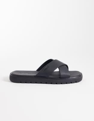  real leather cross sandals 