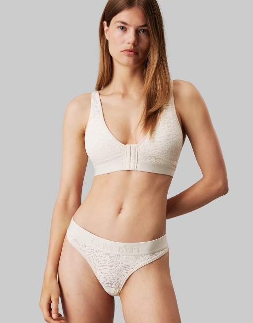 Calvin Klein – Recovery – Bustier aus Spitze in Knochenweiß
