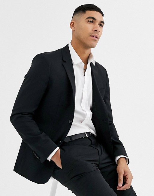 Calvin Klein refined wool black suit jacket