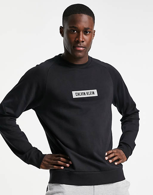 Calvin Klein reflective box logo sweatshirt in ck black