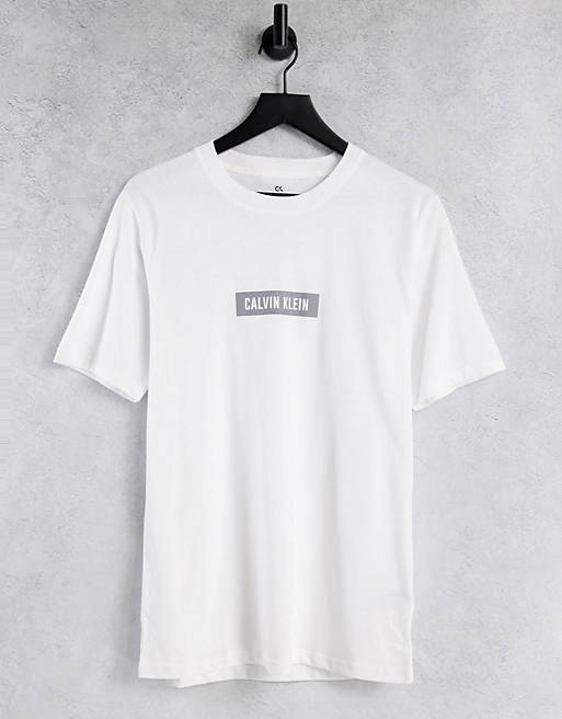 Calvin Klein reflective box logo t-shirt in bright white