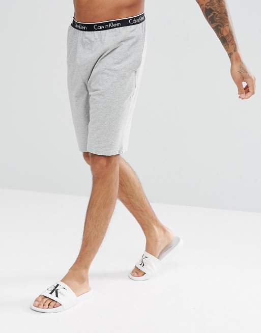 Calvin Klein regular fit lounge shorts in grey ASOS