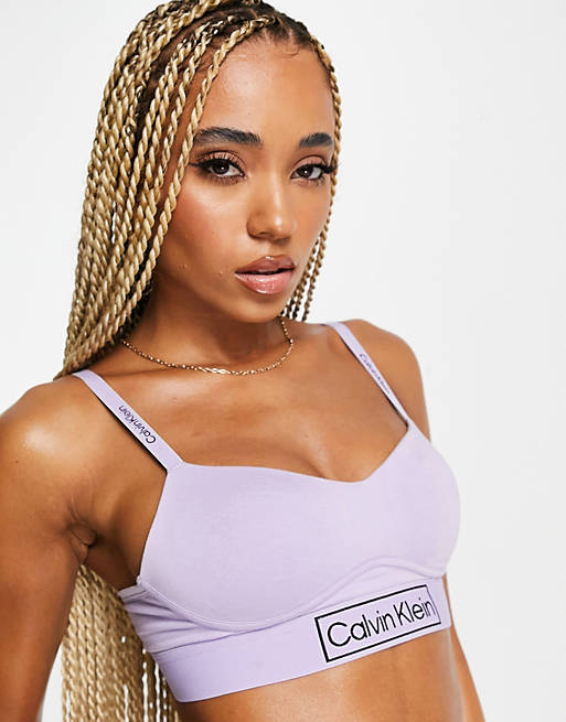 Calvin Klein Reimagined Heritage lightly lined bralette in lilac | ASOS