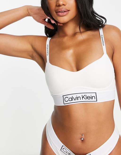 Calvin Klein Reimagined Heritage lightly lined bralette in white