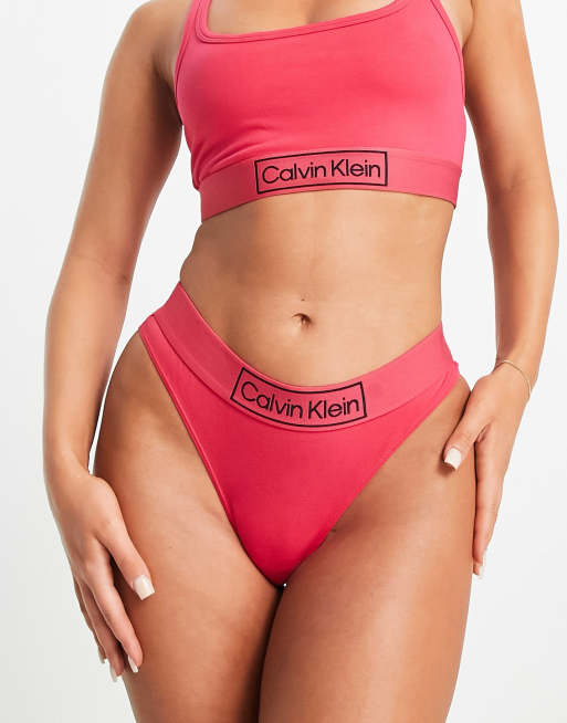 Red calvin klein thong hotsell set