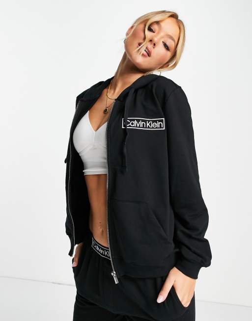 Calvin klein full clearance zip hoodie women's