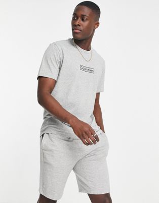 Calvin Klein reimagined lounge t-shirt in grey co-ord