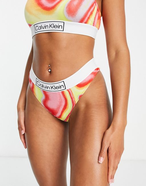 Calvin Klein Future Shift high waist thong with contrast logo