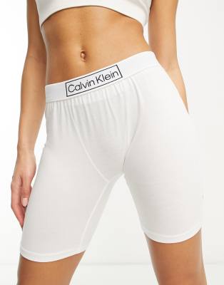 Calvin Klein cotton sleep shorts in light grey