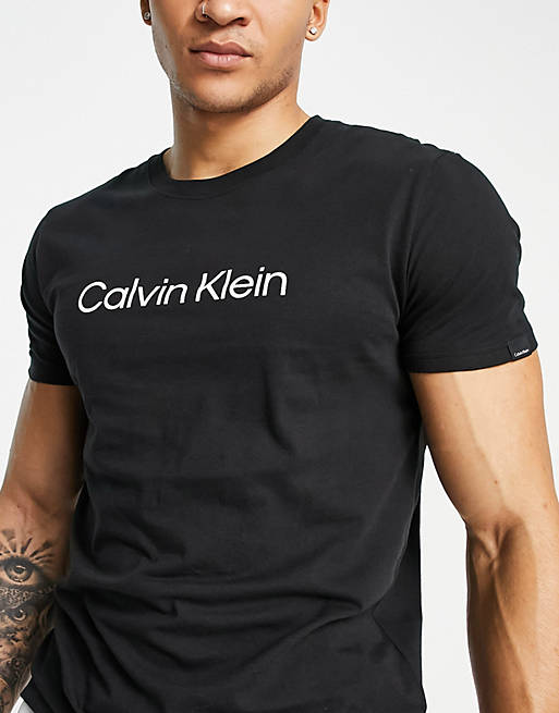 Calvin Klein relaxed fit swim t-shirt in black | ASOS