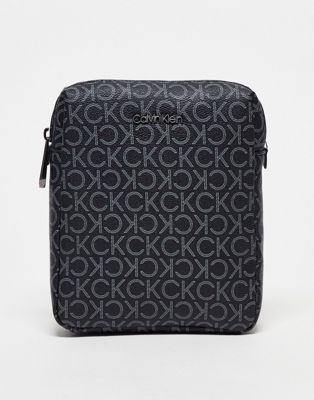Calvin Klein monogram reporter bag in black - ASOS Price Checker