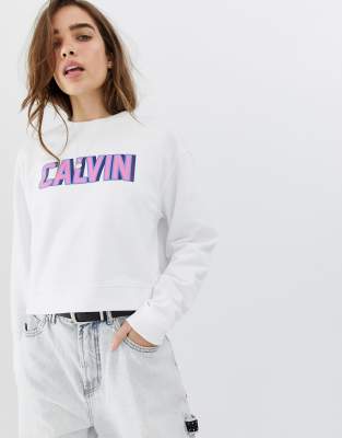 calvin klein cropped sweatshirt