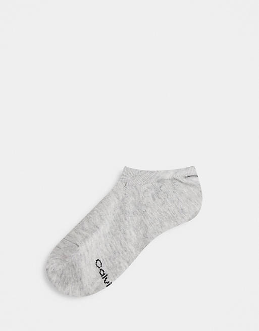 Calvin Klein Retro Logo Liner Socks in grey