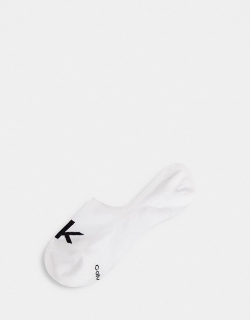 Calvin Klein Retro Logo Liner Socks in white