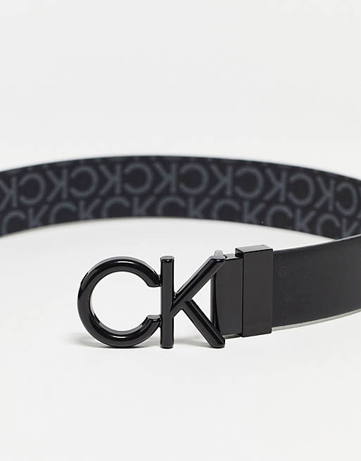 Calvin Klein reversible 35mm monogram belt in black | ASOS