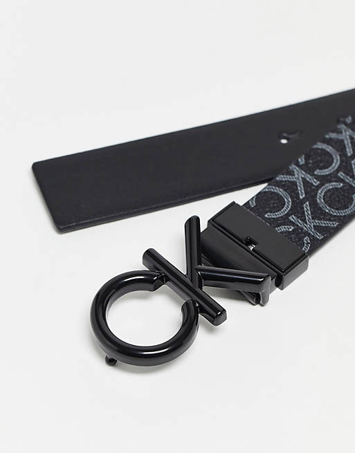 Calvin Klein reversible 35mm monogram belt in black | ASOS