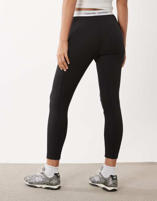 Calvin Klein ribbed leggings in black, 2 of 5