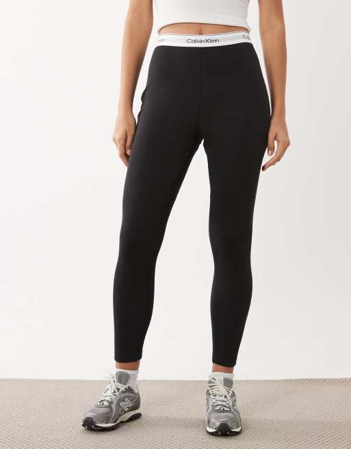 Calvin Klein ribbed leggings in black, 3 of 5