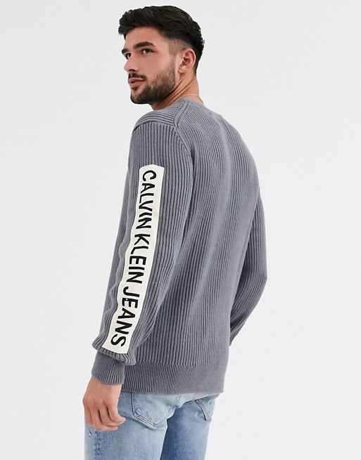 Calvin Klein ribbed patch jumper