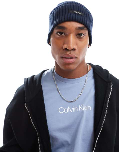 Calvin Klein - Ribstrikket hue i marineblå - view 1