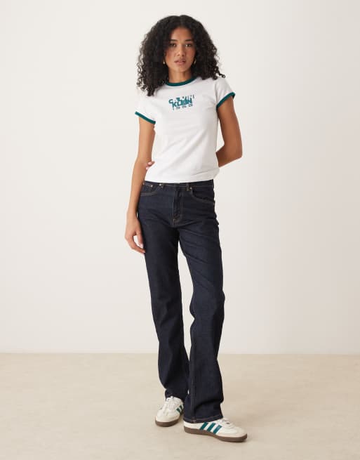 Calvin Klein – Ringer-T-Shirt in Weiß mit 1968-Grafik, 4 von 4