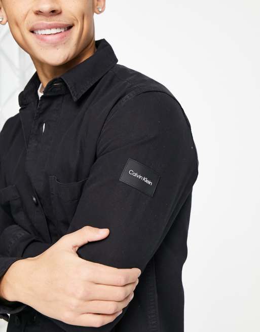 Calvin Klein rip stop overshirt in black ASOS