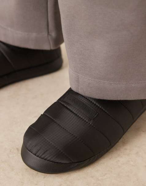 Calvin Klein ripstop puffer slippers in black - view 2