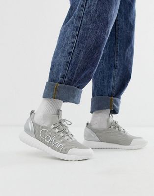 Calvin Klein - Ron - Sneakers met logo in zilver
