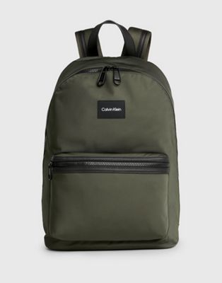 Calvin Klein Round Backpack in Dark Olive