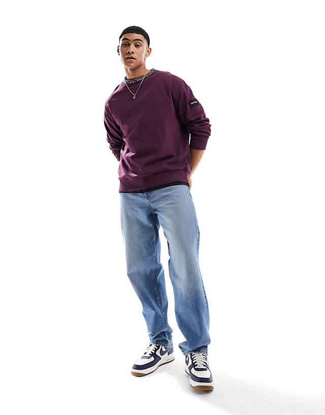 Calvin Klein - running logo comfort sweatshirt in purple