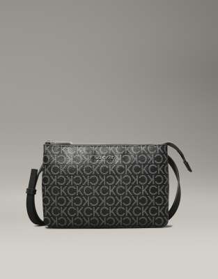 Calvin Klein - Sac à bandoulière avec logo monogramme - Noir/gris