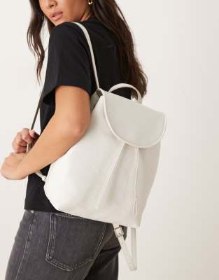 Calvin Klein - Sac à dos avec rabat - Blanc cassé