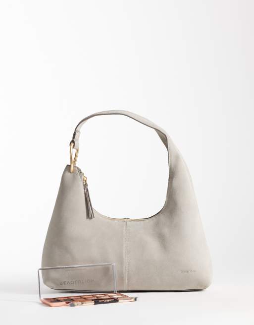 Calvin Klein sac porté épaule souple en daim avec finitions dorées beige, 2 de 4