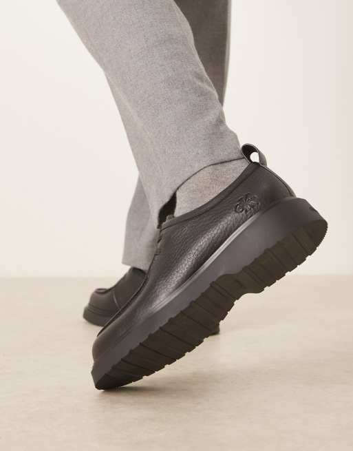 Calvin Klein - Scarpe stringate nere in pelle, 3 di 4