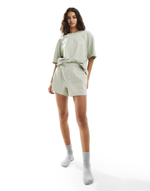 Calvin Klein – Schmal geschnittene Boxershorts aus reiner Baumwolle in Grau