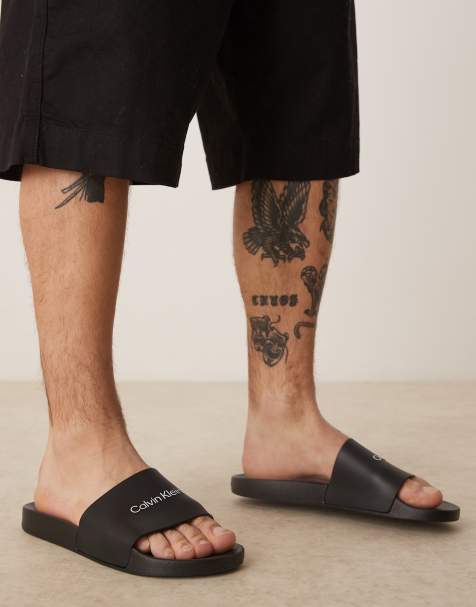 Calvin Klein – Schwarze Slider mit Logo - view 1