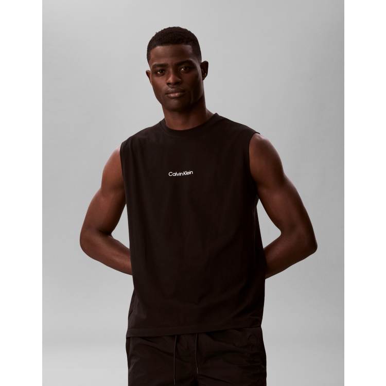 Calvin Klein script logo tank top in black | ASOS