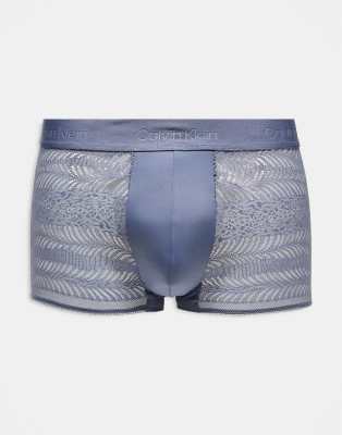 Calvin Klein - Sculpt - Boxer à taille basse en dentelle - Gris - view 1