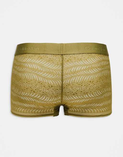 Calvin Klein - Sculpt - Kanten boxershort met lage taille in groen, 3 van 3