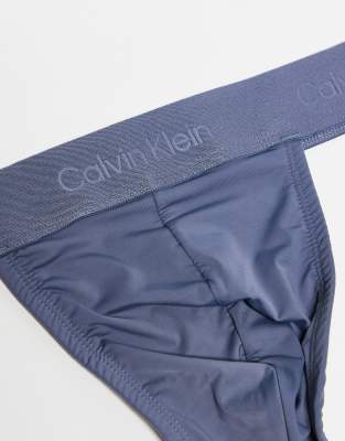 Calvin Klein Sculpt Lace Jock Strap In Blue