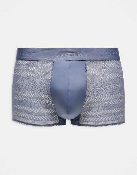 Calvin Klein Sculpt lace low rise trunks in grey - view 1