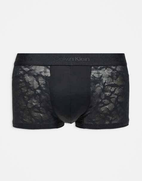Calvin Klein Sculpt low rise mesh trunks in black - view 1