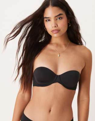 Calvin Klein seamless strapless bra with side fastening in black