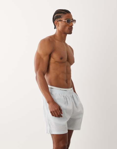 Calvin Klein Seersucker shorts in blue stripe - view 1