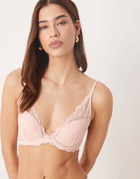 Calvin Klein - Sensual Stretch - Lyserød blonde-BH med dyb udskæring og let for - view 1