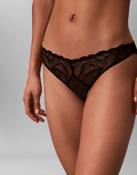 Calvin Klein – Sensual Stretch – Svarta spetstrosor i bikinistil - view 1