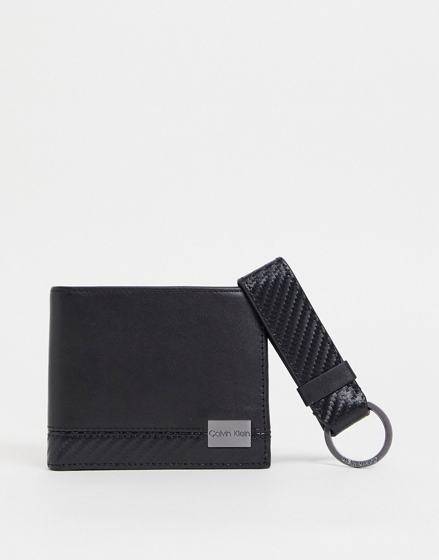 Calvin Klein - Set met 5cc portemonnee en sleutelhanger in zwart