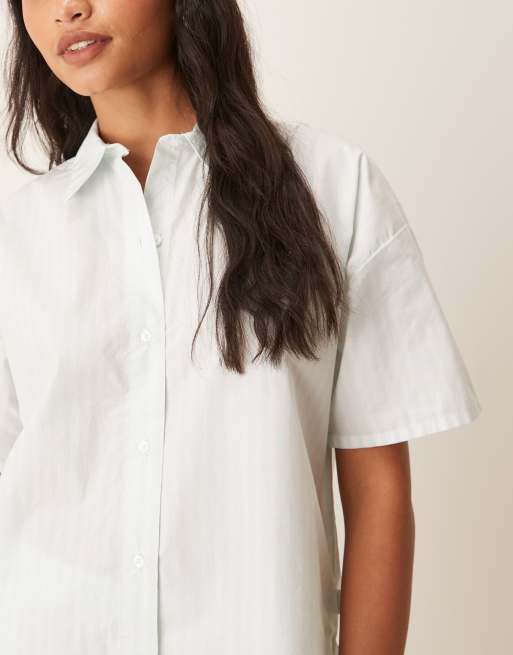 Calvin Klein – Set mit Shorts in Minzgrün gestreift, 4 von 4