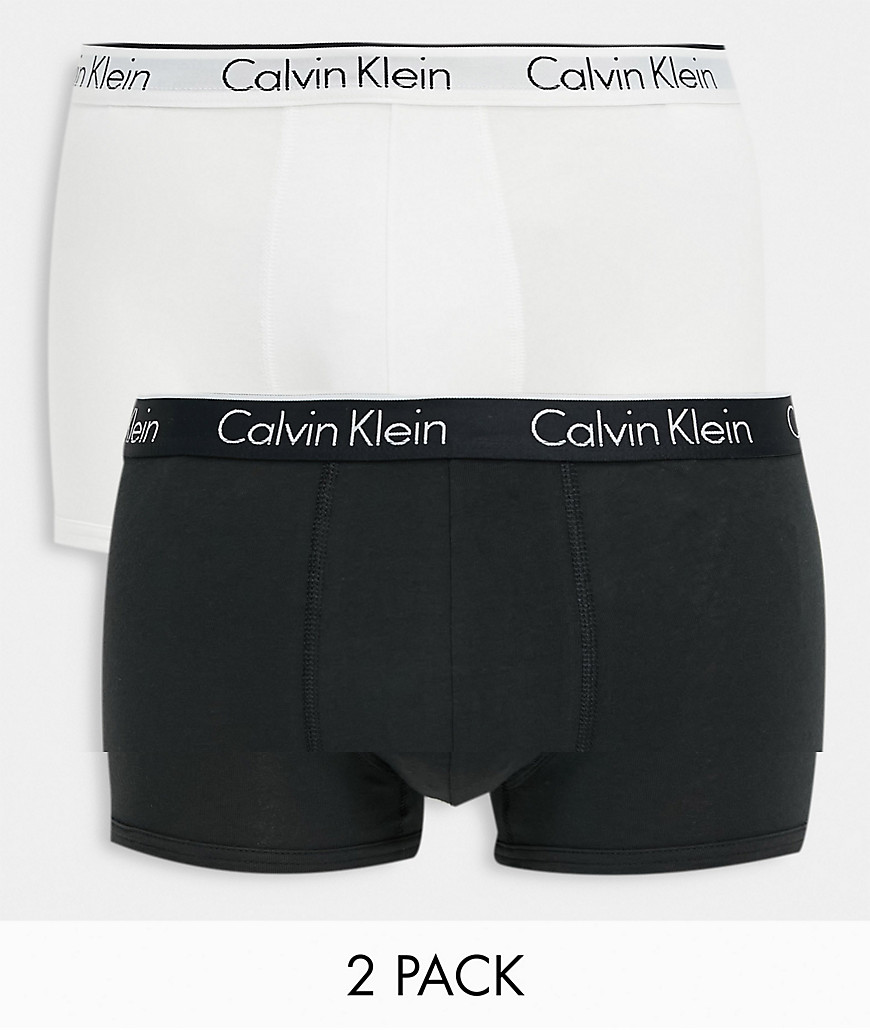 Calvin Klein - Set van 2 boxershorts met logo op tailleband in zwart en wit